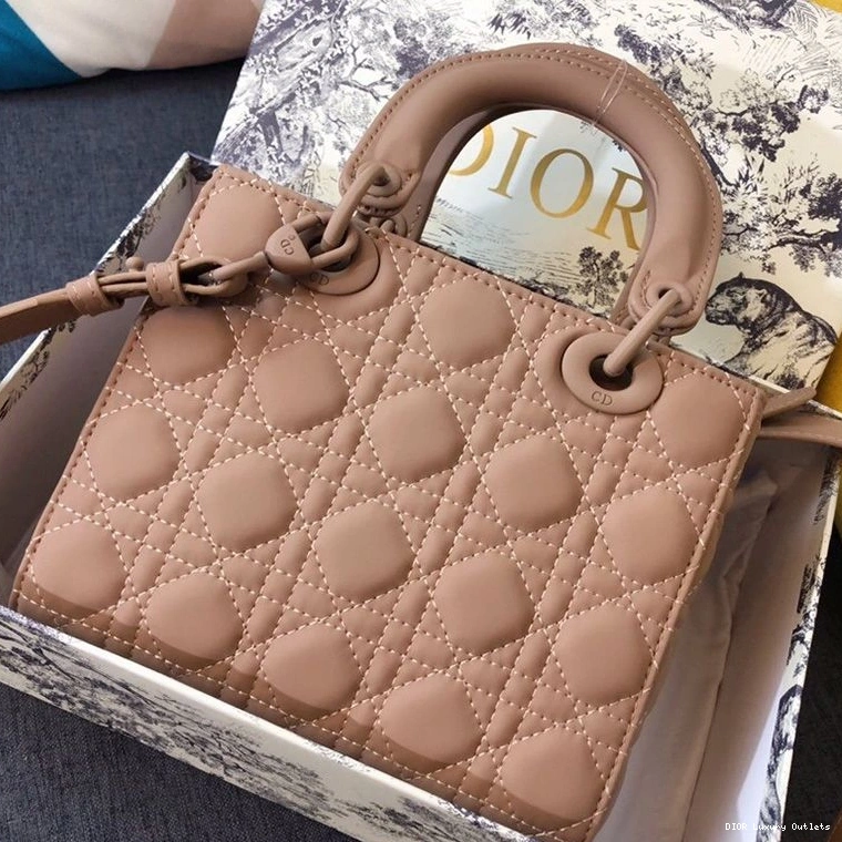 Cheap Calfskin Ultramatte Lady Bag My Cannage ABCDior Apricot Dior 0725 Luxury